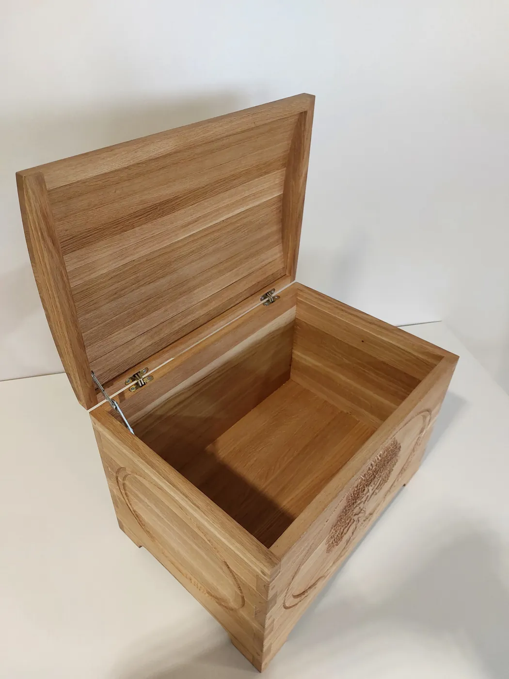 The tree-of-life chest open, seen from the side