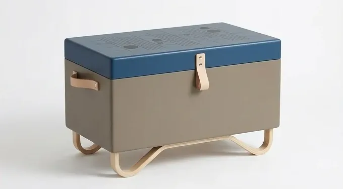 Two-tone chest on bentwood legs — AI design, built to order